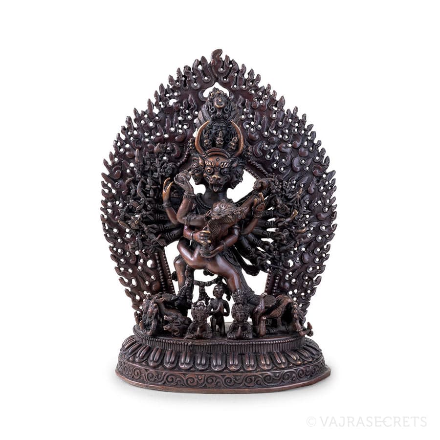 Carved circular Shiva statue